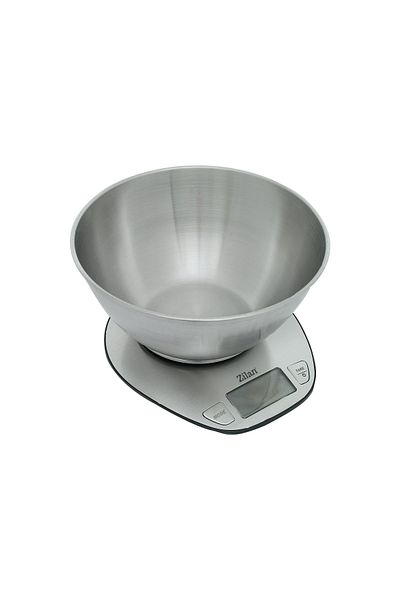 Zilan Cantar Alimentar Digital Zln2960 Gri, Ecran Led, Indicator De Baterie Scazuta, Inox