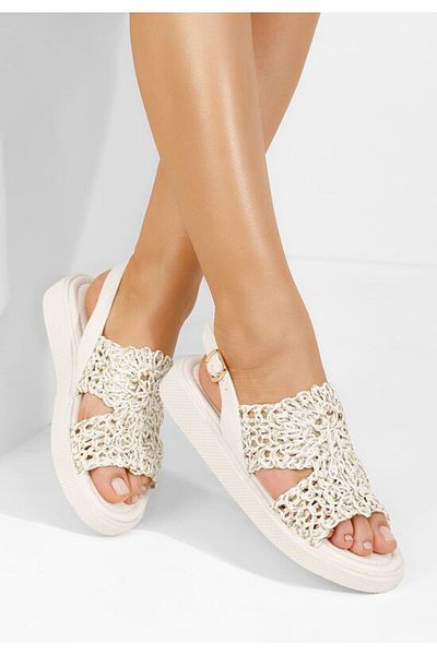 B T Shoes Women's sandals without heels Nichelle white