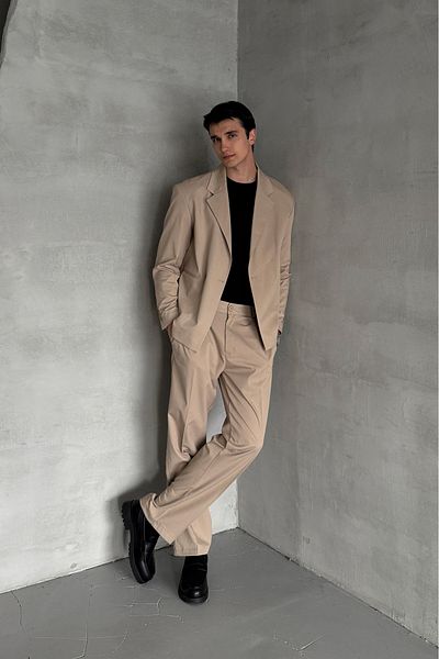 HYMAN Men's One Button Oversize Suit