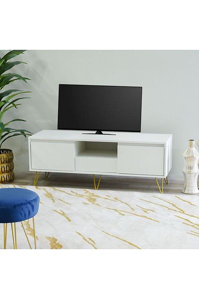 Danube Home Vesta TV Unit Up to 50 Inches - White L120xW40xH45cm