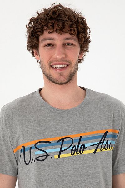 U.S. Polo Assn. Men's Crew Neck Gray Melange Pajama Set 50309481 -Vr086