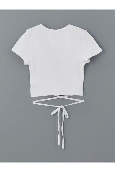 LC Waikiki Lcw Crew Neck Textured Women's Crop