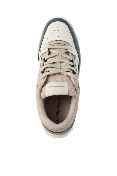 Emporio Armani Erkek Düz Taban Kırmızı İşaret Ve Kalp Desenli Çok Renkli Sneaker X4X688 XR333-U568