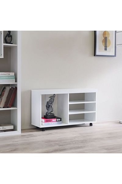 Danube Home Valeria TV Rack Up to 32 Inch - White L90xW30xH54cm