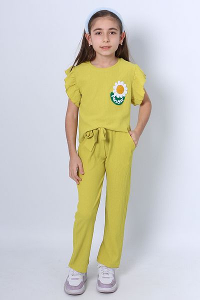 HÇM Girl's Double Set Frilly Daisy Embroidered F21