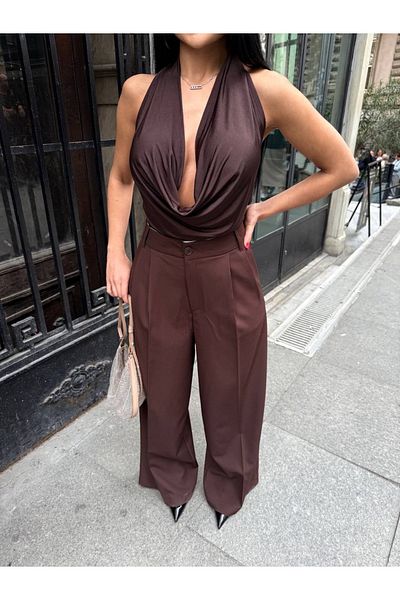 R&G RIMANERE GIOVANI Wide Cut Women's Palazzo Trousers - Oversize