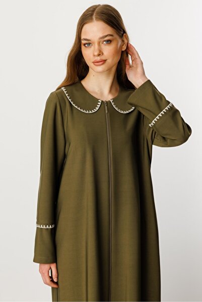 Micca Baby İşleme Dökümlü İnce Kumaş Trench- Kap-Ferace-Haki