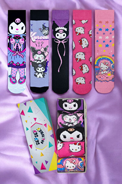 ZEYZEY MONKEY Set of 5 Character Patterned Mixed Socks in Special Box