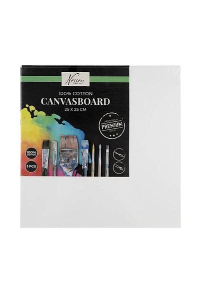 Nassau fine art Set of 3 pieces of 25x25 Cm coated cardboard