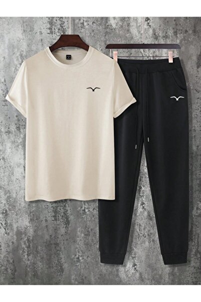 PAVRO Ανδρικό Σετ Φόρμας Oversize TEAM Dove με στάμπα