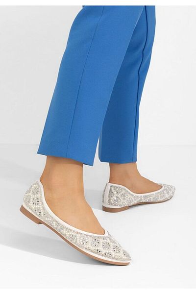 B T Shoes Balerini eleganti Rufina albi