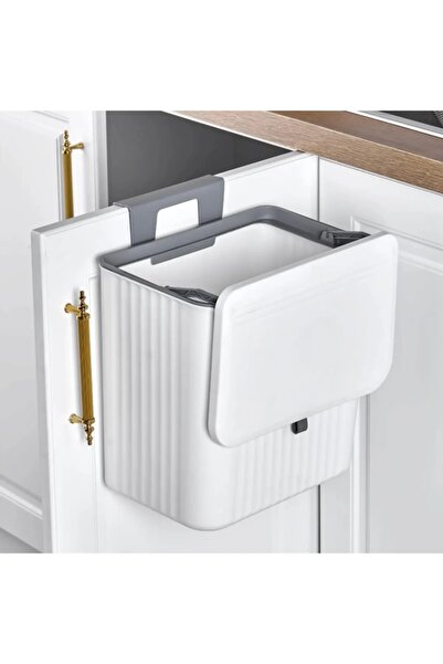 Buclee Practical and Hygienic Anti-Odor Kitchen Trash Can with Countertop and Cabinet Hanger 15 Liters