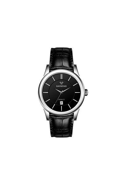 Raymond Rym-631721 Classic Men's Wristwatch - 2 Year Warranty - Stainless Steel Case and Leather Band