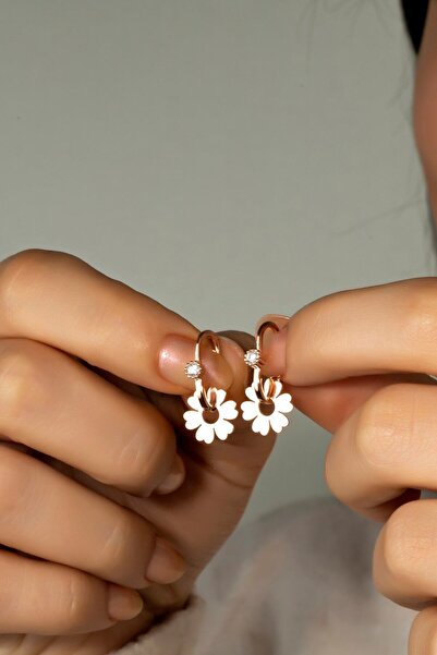 Else Silver Kadın Pembe 925 Ayar Gümüş Göçmen Küpesi