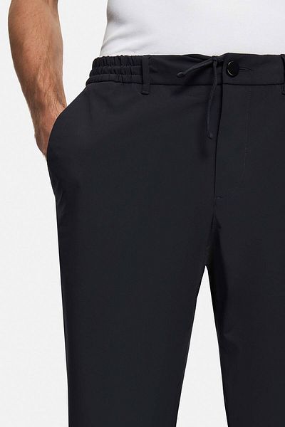 D'S Damat Παντελόνι Jogger Relaxed Fit Navy Blue Dobby Λεπτό και ελαφρύ Rpt