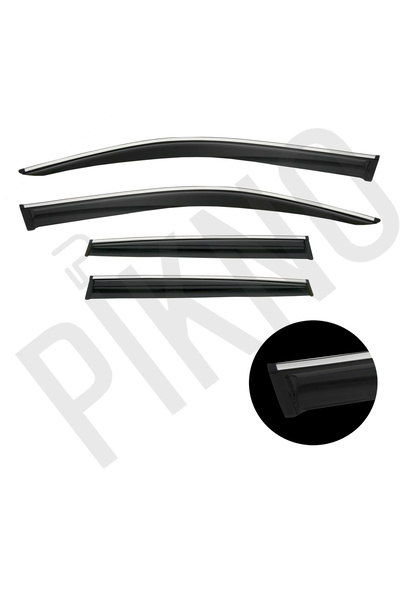 pikno Renault Duster 2024 ve Sonrası Kromlu Cam Rüzgarlığı 4'lü Set A+ Plus