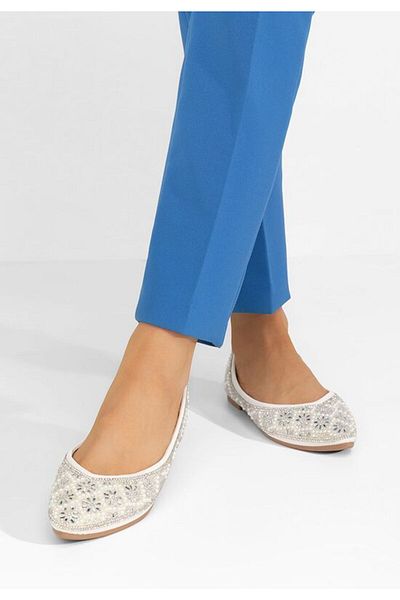 B T Shoes Balerini eleganti Rufina albi