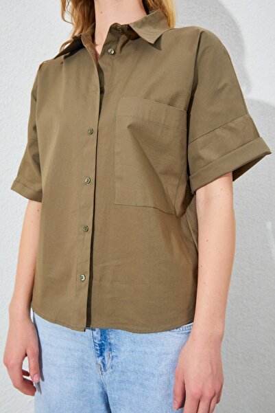 TENA Women's Khaki Low Sleeve Single Pocket Shirt