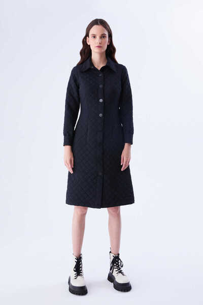 Roman Düğmeli Kapitone  Günlük Elbise Siyah K2111021_001