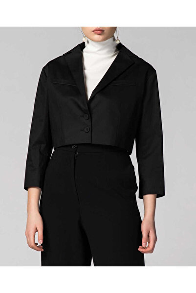 Roman Crop Ceket Siyah y1316032_001