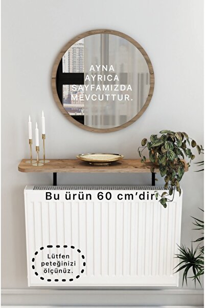 TALAŞTOZUM Atlantik Çam Petek Üstü Uçan Raf & Dresuar Duvar Montajsız Oval Ke...