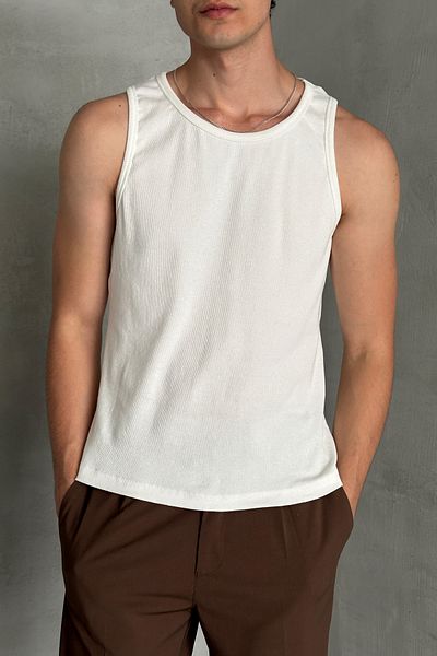 HYMAN Men's Ribbed Camisole Cotton Premium Undershirt