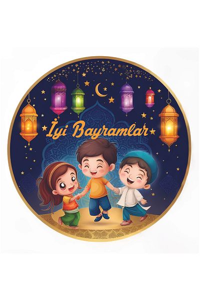 GSticker 30Pcs Sacrifice Eid Al Adha Sticker Set Good Happy Auspicious Festivals Label Sticker 5X5Cm