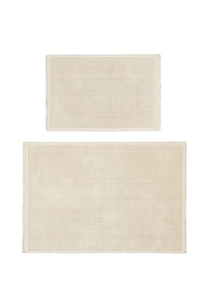 Ocean Home Textile مجموعة من سجادات حمام بوكل ملونة من القطن قابلة للغسل