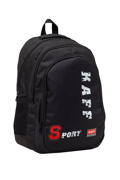 KAFF 3-Eye Black Waterproof Orthopedic Back Support Unisex Backpack 00310