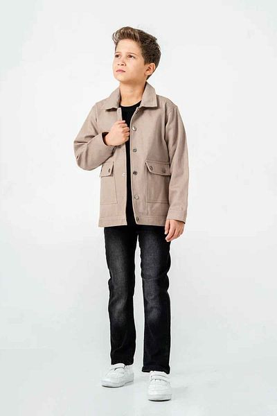 Minigimin Cicileri 9-12 години My Little Boy's Cici's: Комплект от 3 ленени ризи с копчета и джобове, цвят норка
