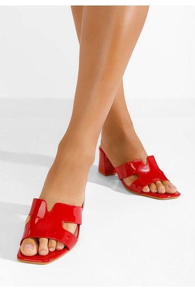 B T Shoes Alemena red heeled slippers