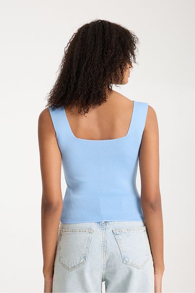 İLKCET MODA Tricotaj de damă fără mâneci cu gât pătrat