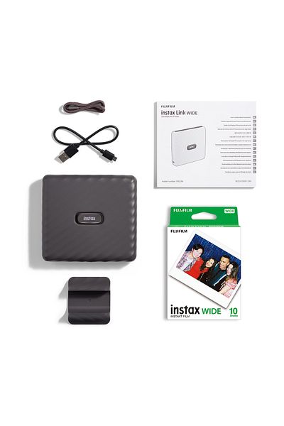 Fujifilm Instax Link Wide Smartphone Printer (Mocha Gray) + Film Pack