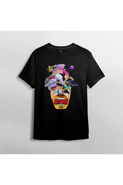 Pixxa Unisex 100% Cotton Brawl Stars Edgar Crew Neck T-Shirt Model 4