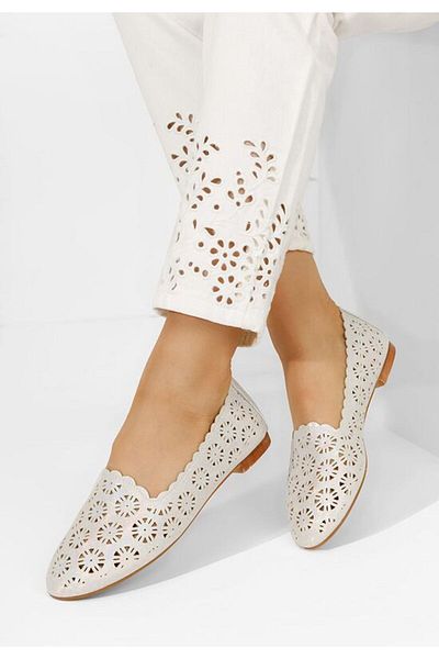B T Shoes Balerina de damă Joella albi
