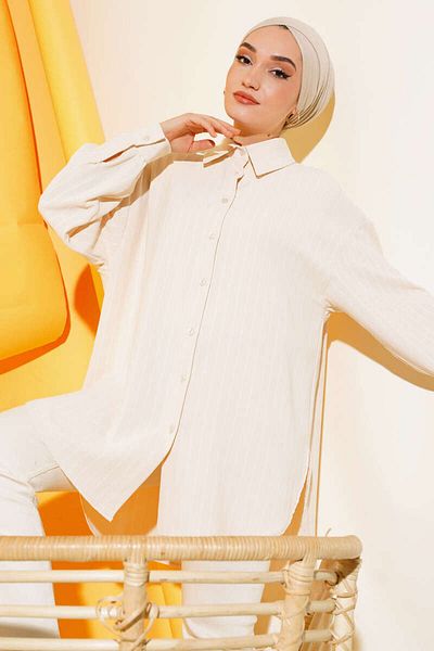 Kirazgym Vertical Striped Loose Shirt