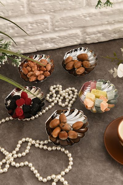 AKSESUAR EVRENİ Mern Footed Oyster Turkish Delight Bowl Gmş Set of 6