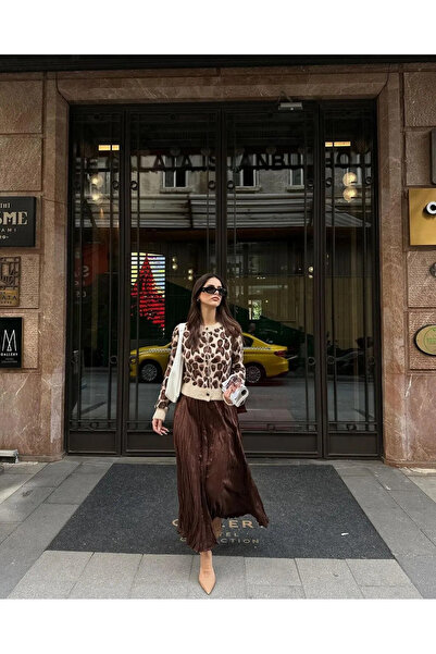La Lilyum Grace in Every Detail Leopar Desenli Düğmeli Hırka
