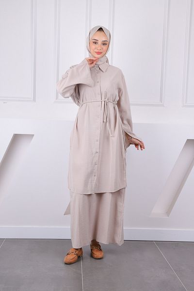 İmajButik Σετ συνδυασμού φορέματος με κορδόνι με κορδόνι με βιζόν