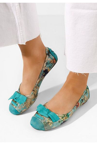 B T Shoes Balerini dama Doriya V4 turcoaz