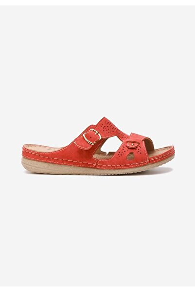 B T Shoes Skena red orthopedic slippers