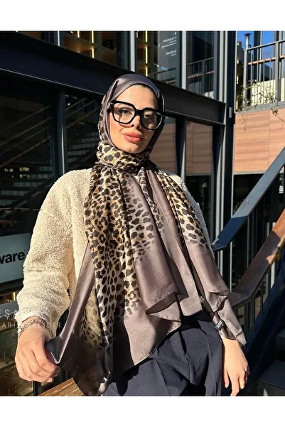 BAHARİLTAS Leopard Imported Voile Silk Shawl