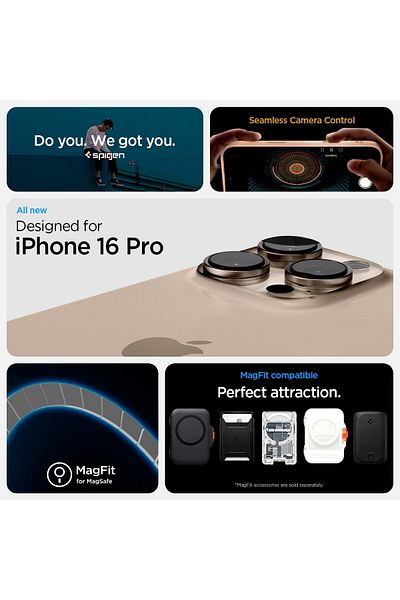 Spigen Spigen Ultra Hybrid T MagFit for iPhone 16 PRO case MagSafe compatible (2024) - Frost Rose Titanium