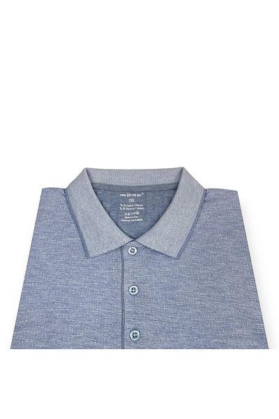 Sadık Collection Tricou Ercan pentru bărbați, mărime mare, cu guler polo, buzunar, din bumbac jacquard 0141