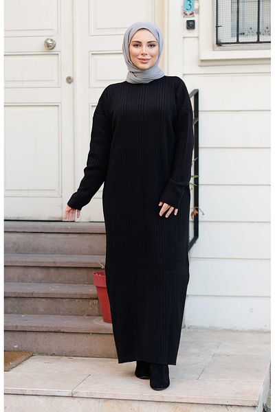 Pamuk Butik Women's Ribbed Long Knitwear Dress