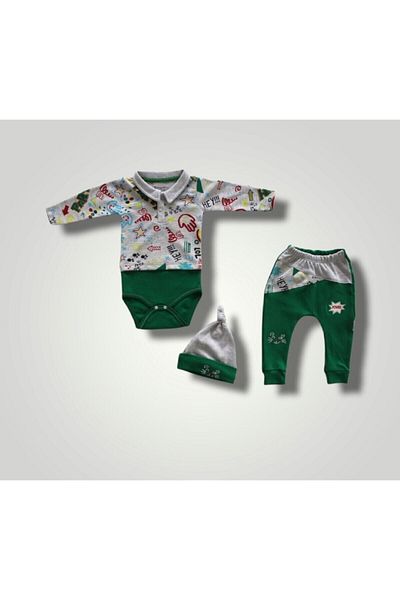 Tomuycuk 3-Piece Green Baby Boy Set 3-6-9-12 Months Baby Sets Clothes Baby Clothing Gift