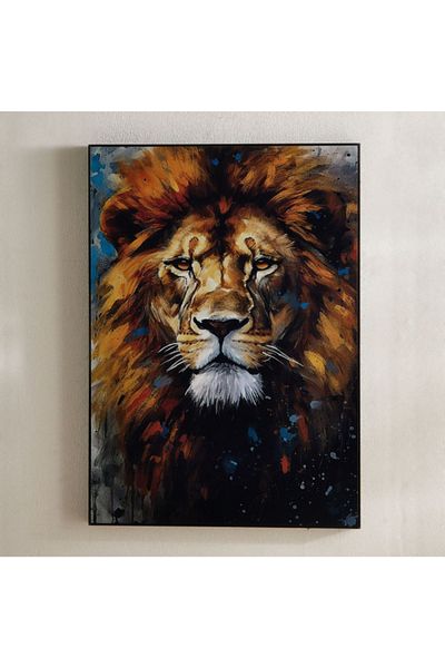 Home Box Fossel Lion Framed Picture - 50x70x2.5 cm