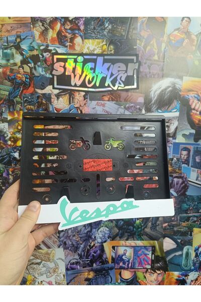 Sticker Works Vespa Motor Plakalık  - Beyaz Mint Yeşil