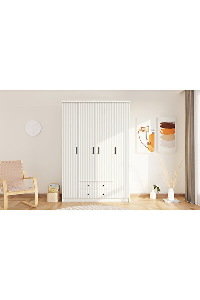 Rabi İrem Country 4 Kapak 2 Çekmeceli Mega Gardırop