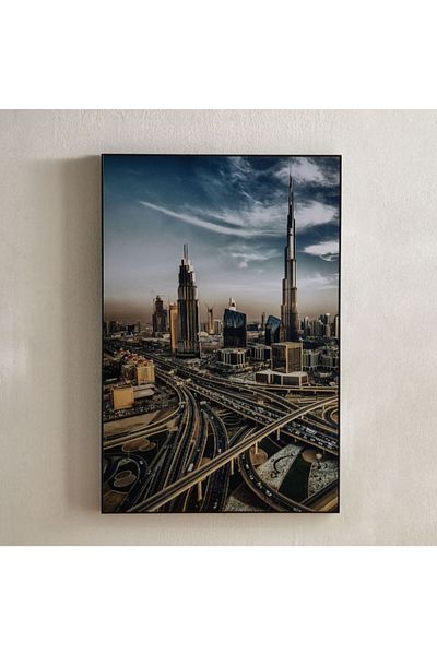 Home Box Fossel Skyline Framed Picture - 60x90x2.5 cm